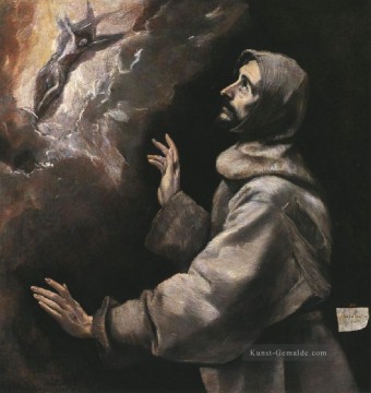 St Francis Empfang der Stigmata 1577 Manierismus spanischen Renaissance El Greco Ölgemälde